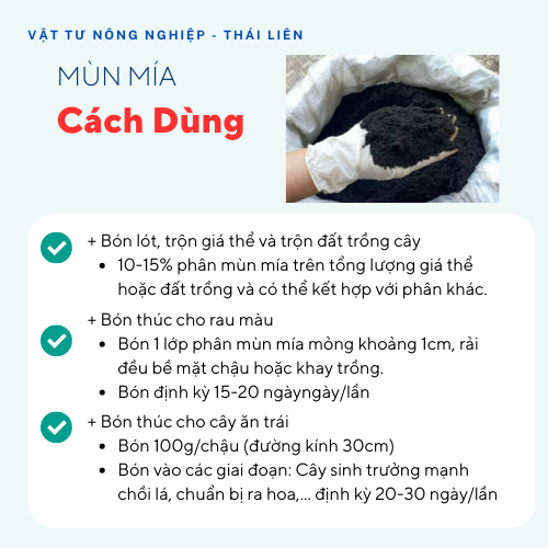 Phân hữu cơ mùn mía Sfarm ủ vi sinh, phân bón thuần thực vật 100% mía đường giúp cây trồng dễ ra hoa, đậu quả - Túi 2kg