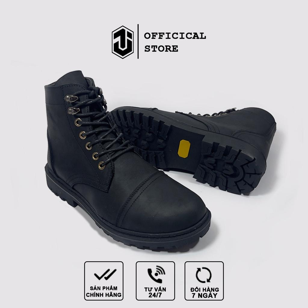 Giày Combat Boots Iron Black CB01 Da Bò Sáp J1, Giày Boot Nam Đế Cao Su Đúc Nguyên Khối Bảo Hành 12 Tháng