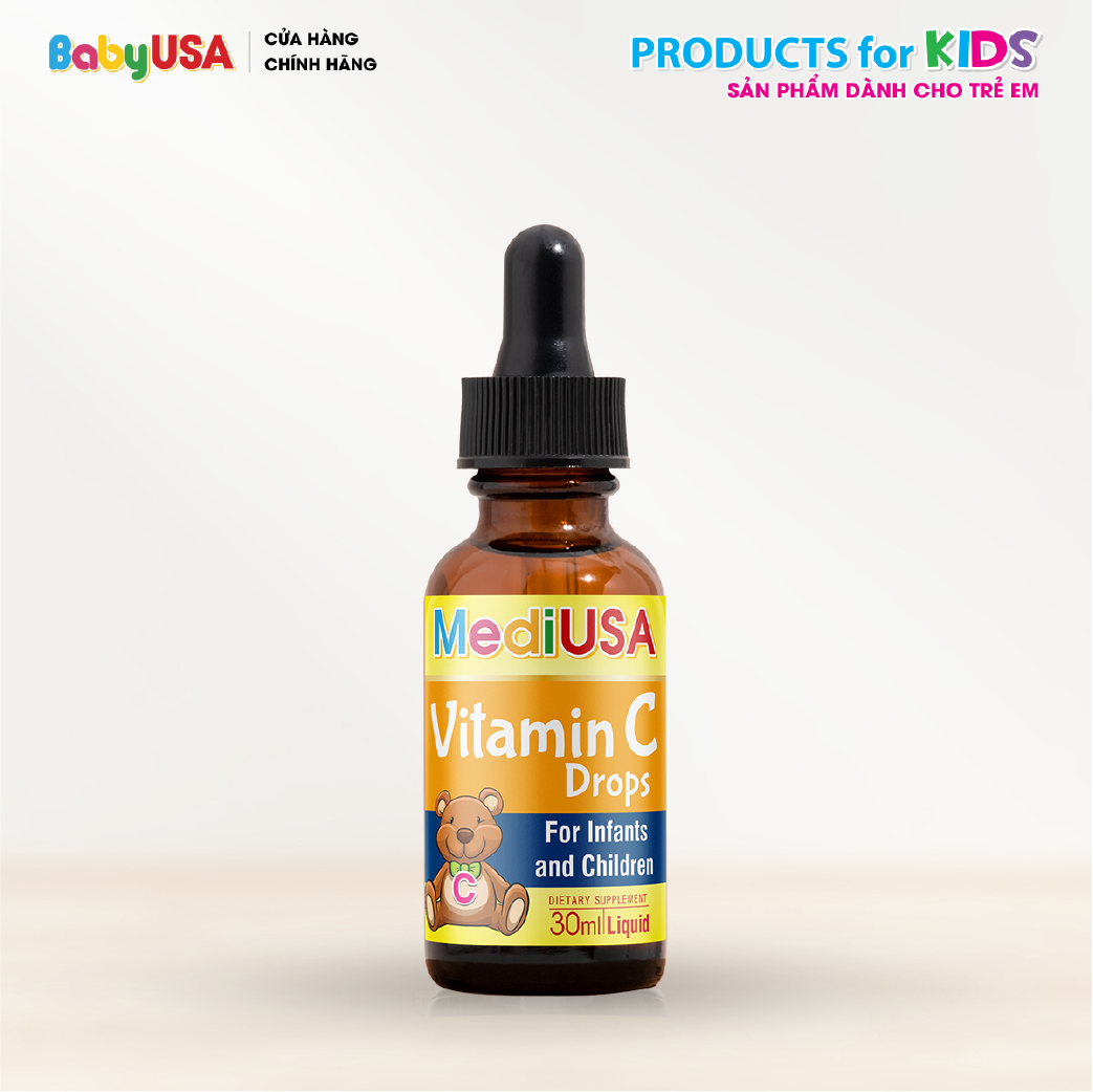 MediUSA Vitamin C Drops - Thực Phẩm Chức Năng bổ sung Vitamin C cho trẻ - Tăng sức đề kháng - Hàng chính hãng