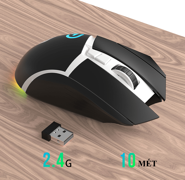 Chuột G502 không dây led RGB, kết nối 3 chế độ Bluetooth - USB 2.4G - Dây Type-C chất lượng-HT