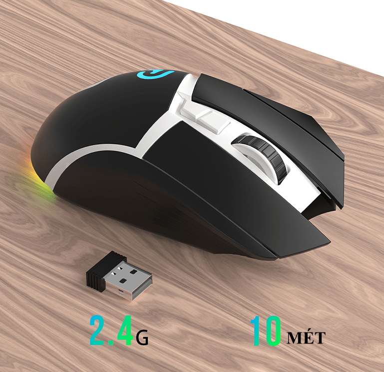Chuột không dây G502 đèn led RGB nhiều chế độ cực đẹp, kết nối 3 chế độ Bluetooth - USB 2.4G - Dây Type-C