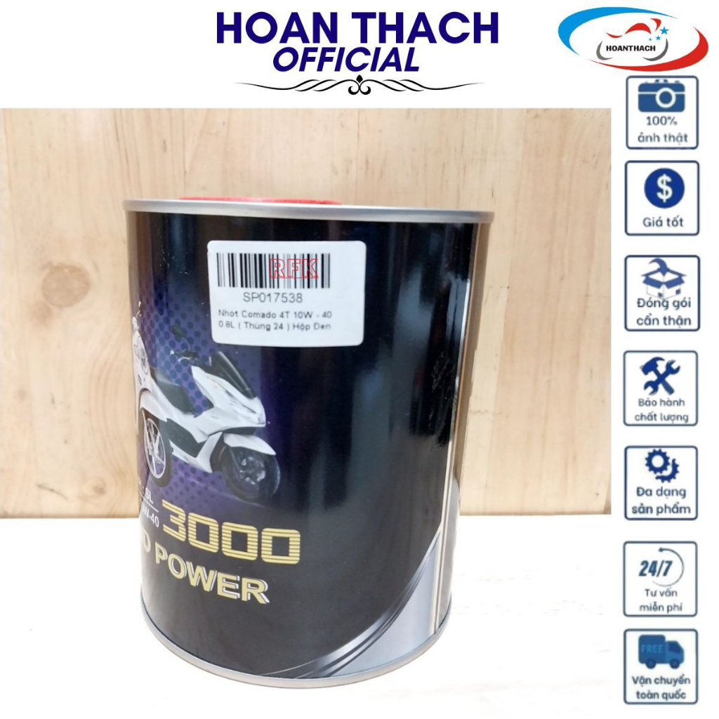 Nhớt Xe Ga Comado 4T 10W - 40 0.8L Hộp Đen HOANTHACH SP017538