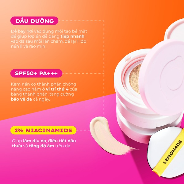Phấn nước siêu kiềm dầu Lemonade Supermatte Cushion 15g