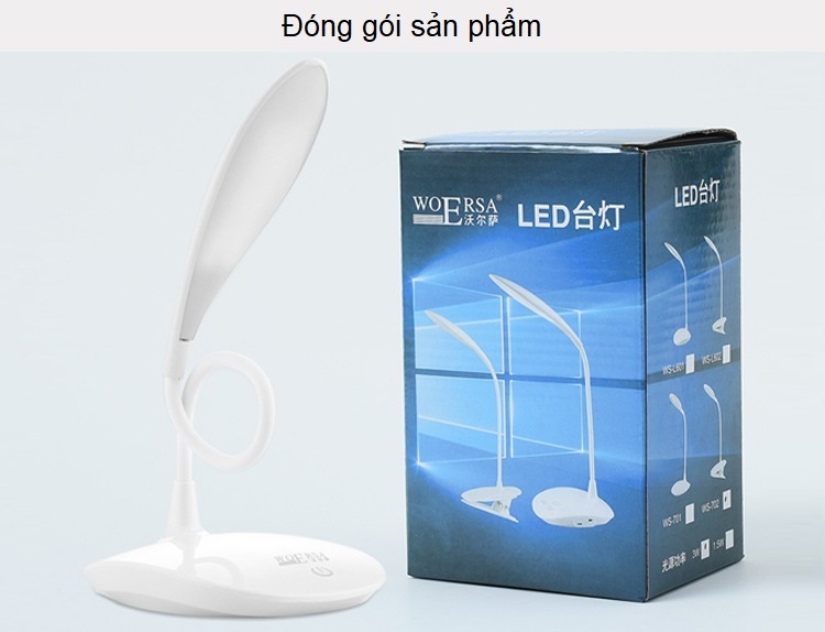 Đèn led uốn cong để bàn, siêu sáng công tắc cảm ứng thiết kế nhỏ gọn, tiện lợi 601 ( Tặng kèm 03 nút kẹp cao su giữ dây điện cố định ngẫu nhiên )