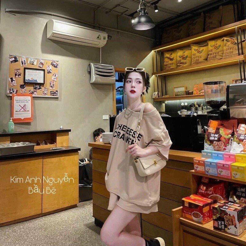 Đồ Bộ Mặc Nhà Thể Thao CHEEESE Vải Cotton Lạnh Mềm Mát Kiểu Dáng Năng Động Dễ Thương Xinh Đep Cá Tính Mới