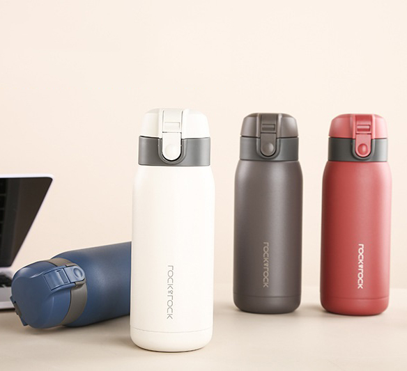 Binh Giu Nhiet Lock&Amp;Lock Chubby Tumbler Lhc3233 370Ml - Hàng Chính Hãng, Có Dây Treo, Chất Liệu Thép Không Gỉ, Mở Nắp Bằng 1 Tay - Nâu Xám