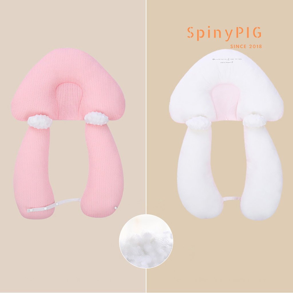 Gối chữ U cho bé sơ sinh 0-2 tuổi chống giật mình có định hình chống bẹp đầu cotton lỗ thoáng khí Hàng cao cấp