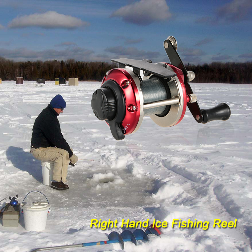 Cuộn câu cá trên băng Thiết kế tay phải thiết kế sang trọng và khung kim loại có độ bền cao, bền và chống ăn mòn