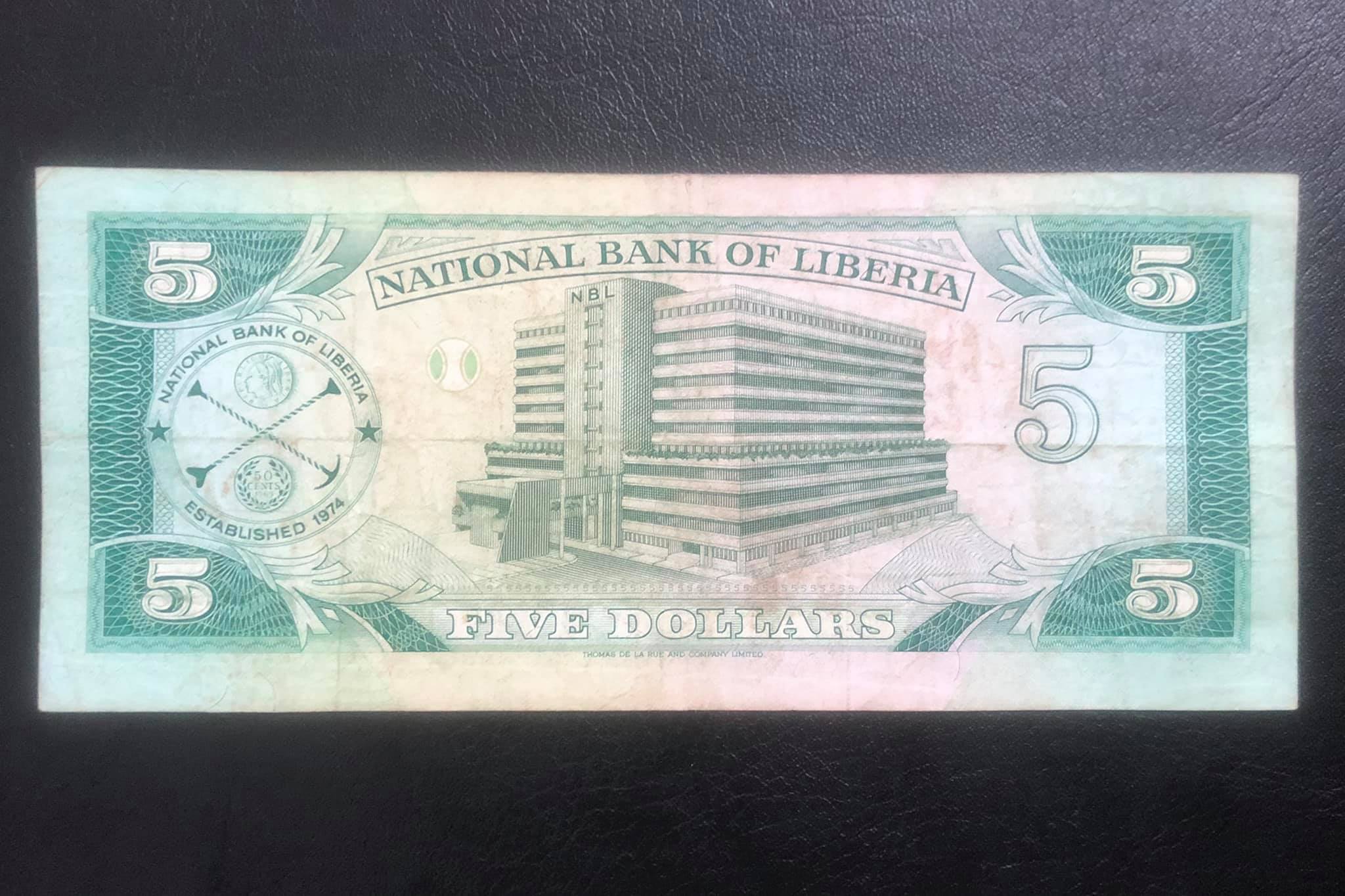 Tờ 5 dollars của Cộng hòa Liberia, tiền xưa thế giới sưu tầm