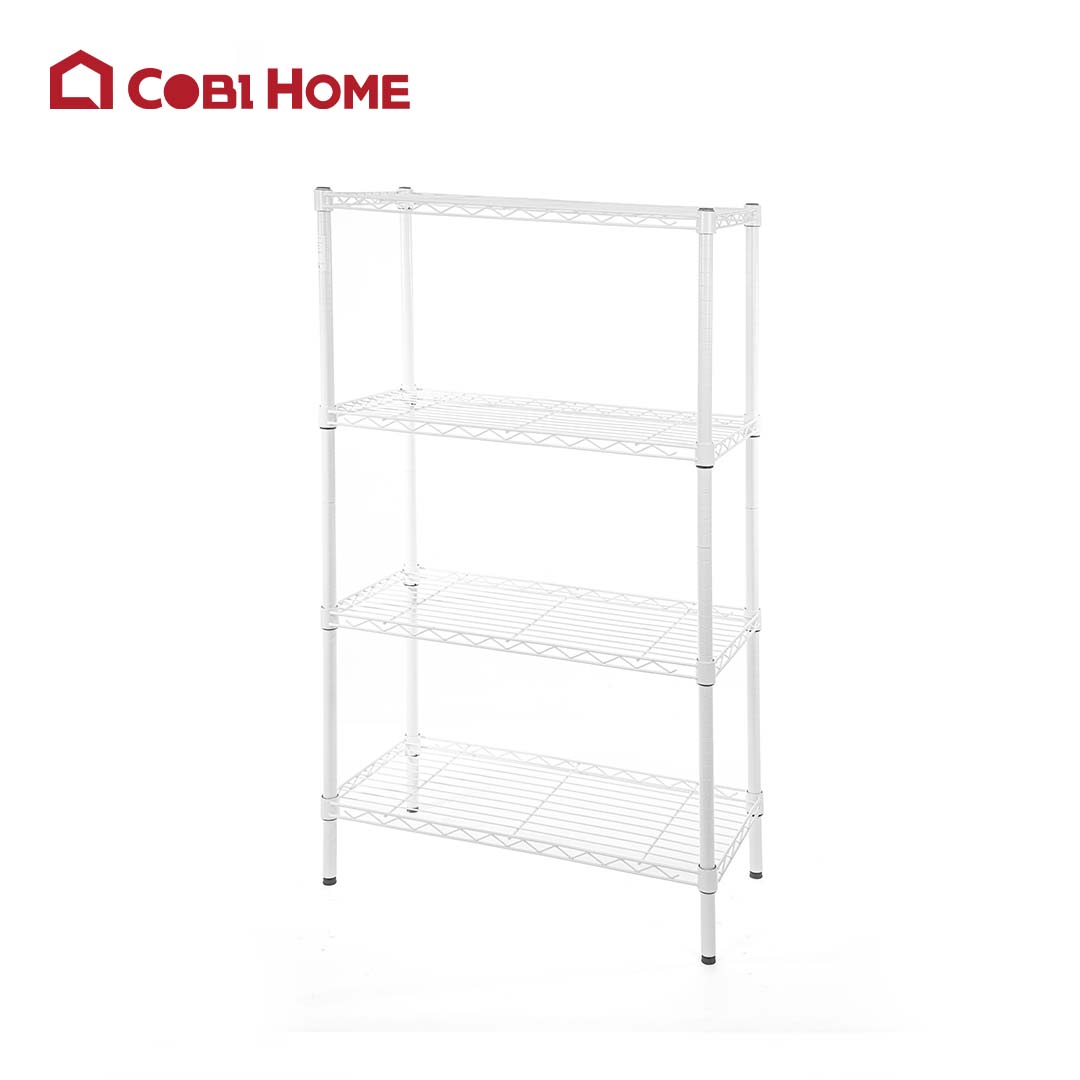 Kệ sắt đa năng để đồ 4 tầng tùy chỉnh mặt lưới, lắp ráp dễ dàng