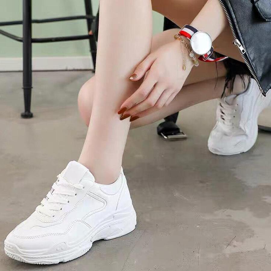 Giày thể thao full trắng Hàn Quốc Kèm hình và clip thật