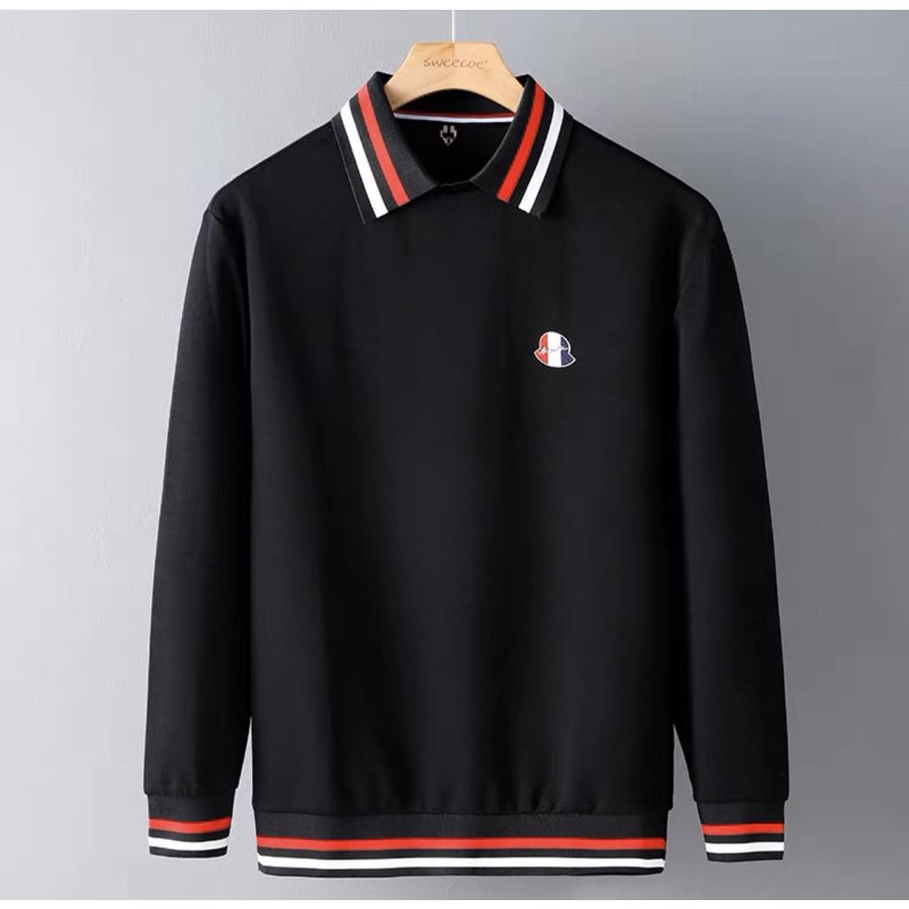 Áo thun tay dài nam nữ cổ bẻ vải thun cotton cao cấp thêu họa tiết phong cách hàn quốc _ TCS04