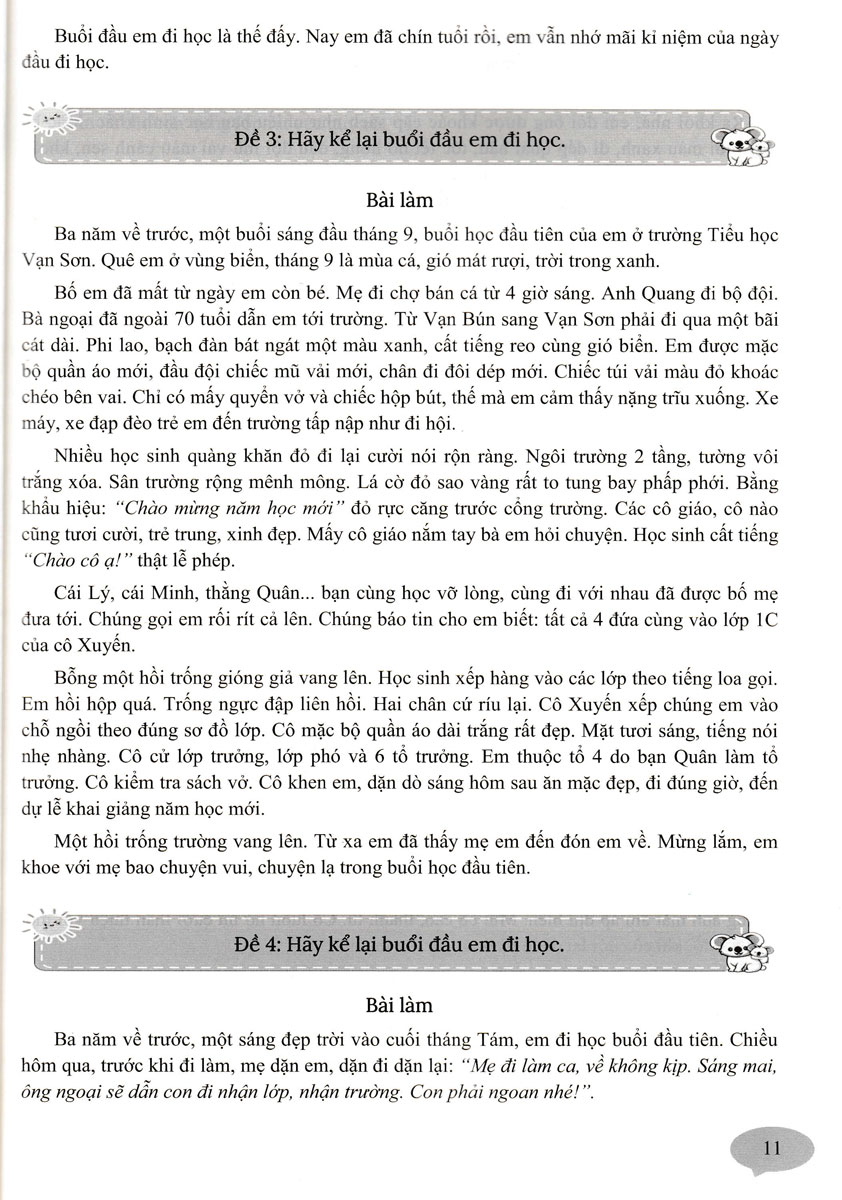 199 Bài và Đoạn Văn Hay Lớp 3