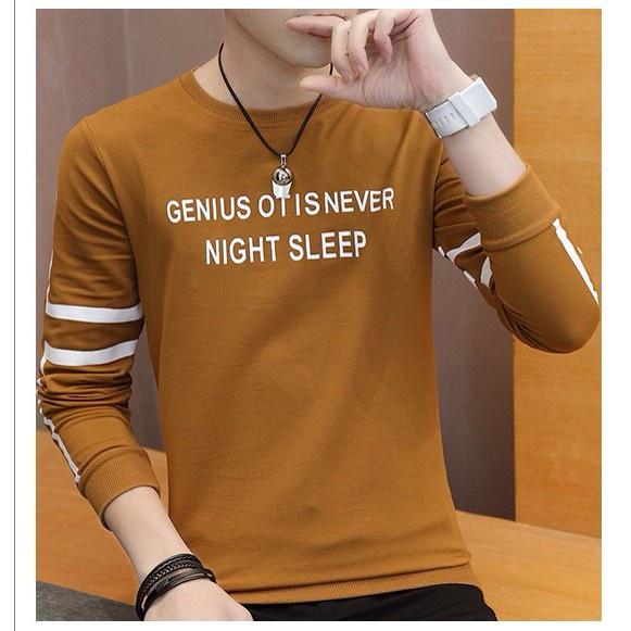 Áo Thun Nam Dài Tay Cổ Tròn In Chữ AT03 Skymen fashion