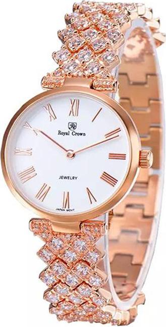 Đồng hồ nữ chính hãng Royal Crown 2601 dây đá vỏ vàng hồng