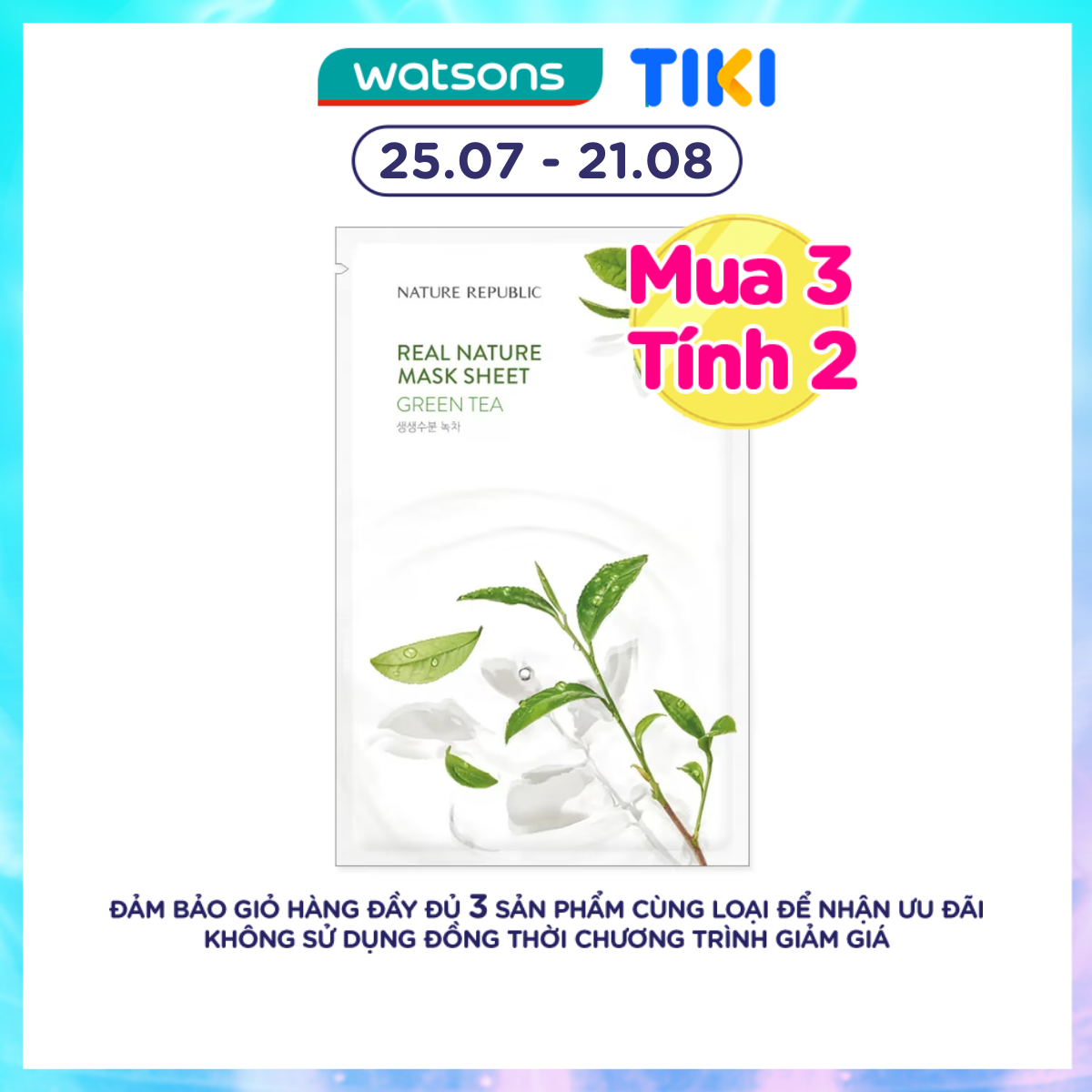 Mặt Nạ Giấy Nature Republic Chiết Xuất Trà Xanh Tự Nhiên Real Nature Green Tea Mask 23ml