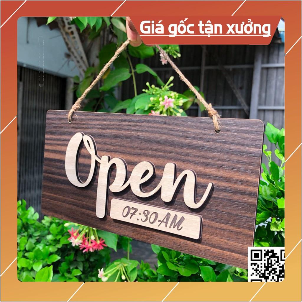 Bảng treo Open - Closed bằng gỗ chữ nổi