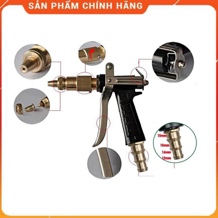 Máy bơm️Evoucher️ Bộ dây vòi xịt nước rửa xe, tưới cây , tăng áp 3 lần, loại 20m 206236 đầu đồng, cút, nối đen
