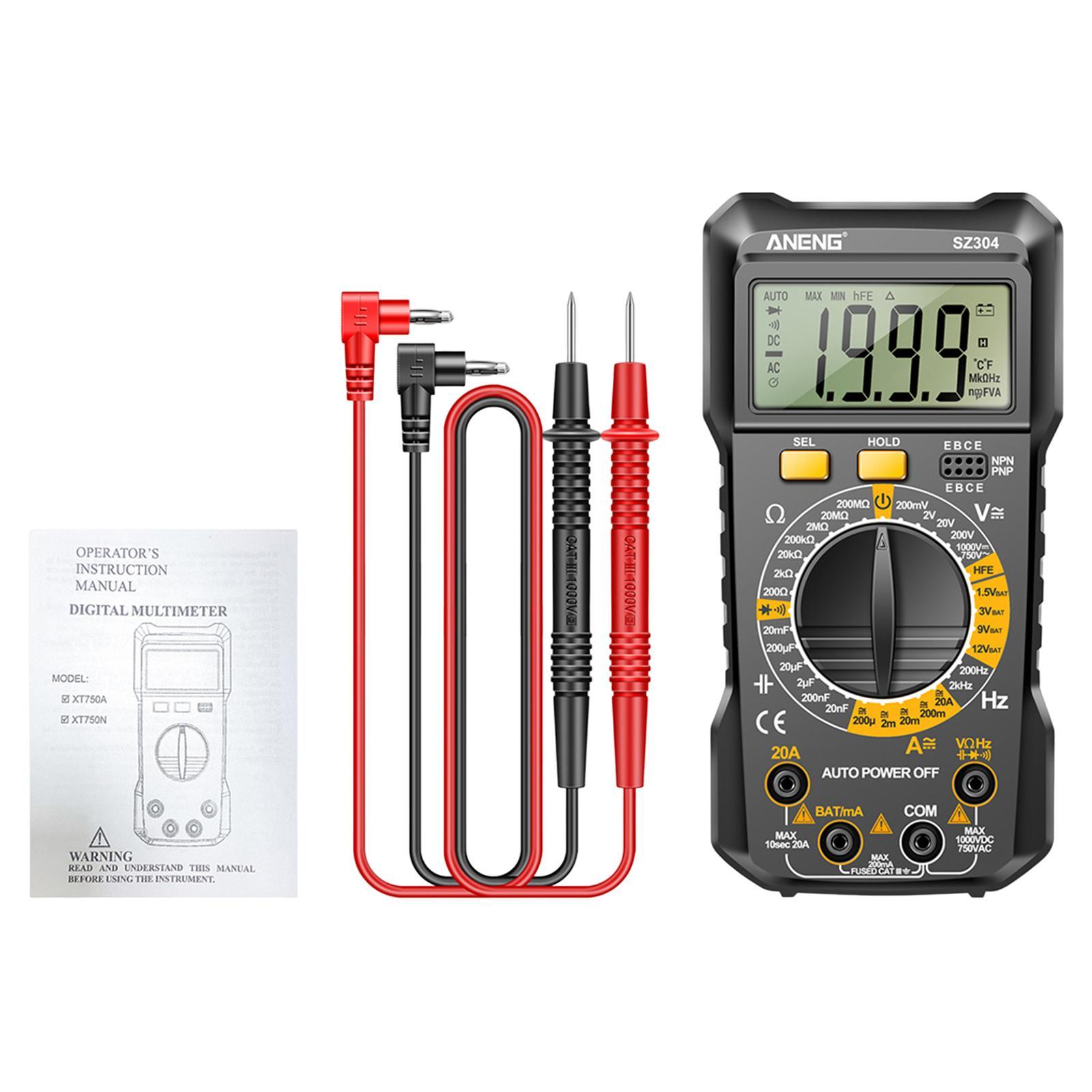 Electrical Multimeter Electrician Tool Multifunction Pocket DC Current Wide Measuring Continuity Capitance Voltage Meter Voltage Tester