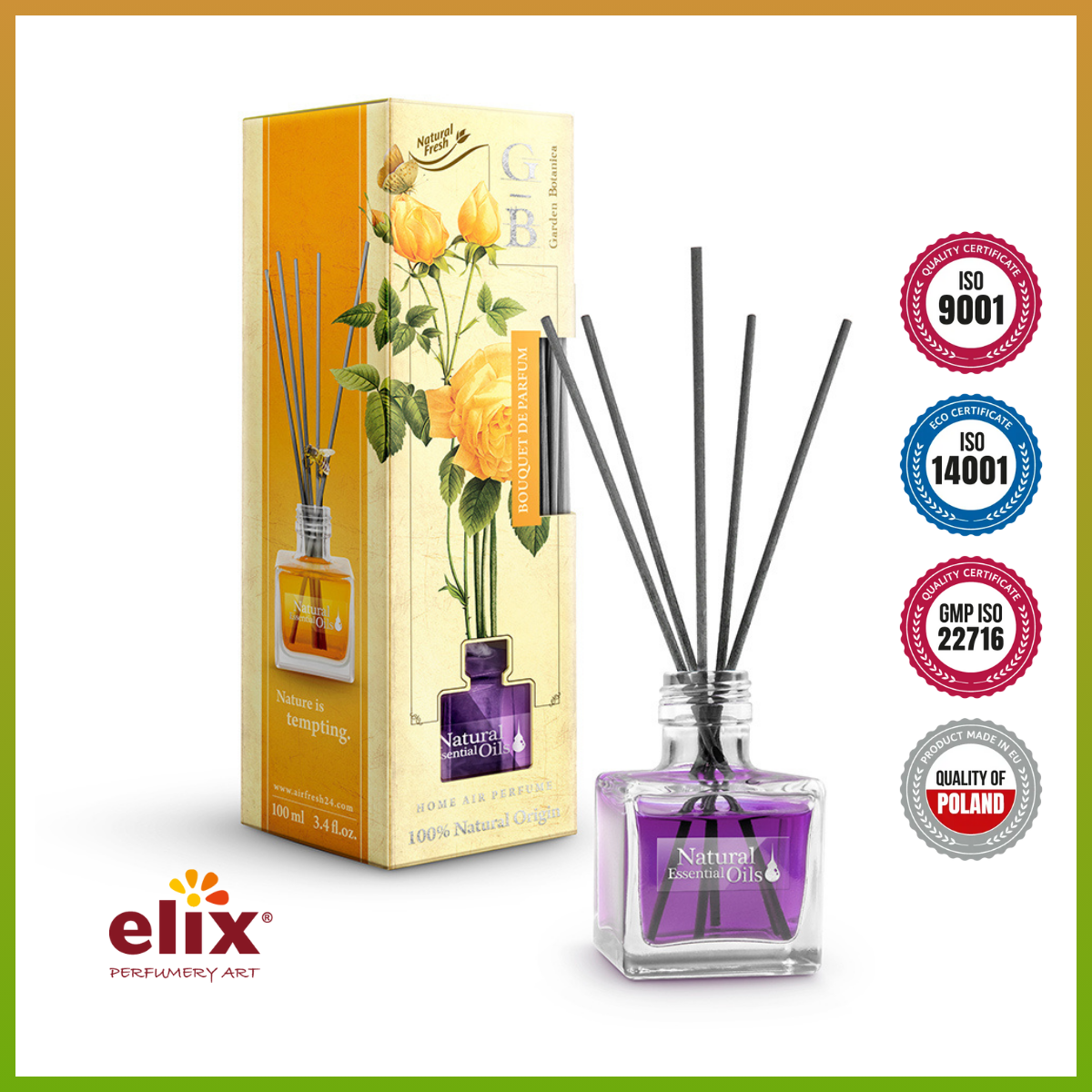 Nước hoa thơm phòng Elix Garden Botanica – Hương Summer Bouquet (Hoa mùa hè) - 100ml Mùi hương tự nhiên, phù hợp với mọi độ tuổi, an toàn, không cồn