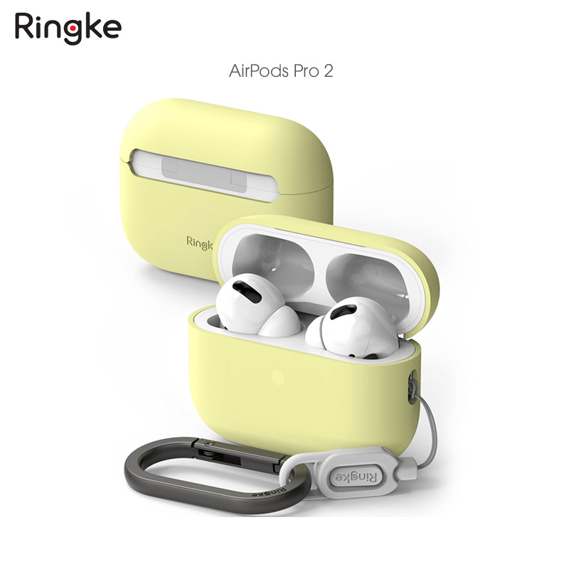 Vỏ Ốp Dành Cho Airpods Pro 2 Ringke Silicone - Hàng Chính Hãng - Mellow Yellow