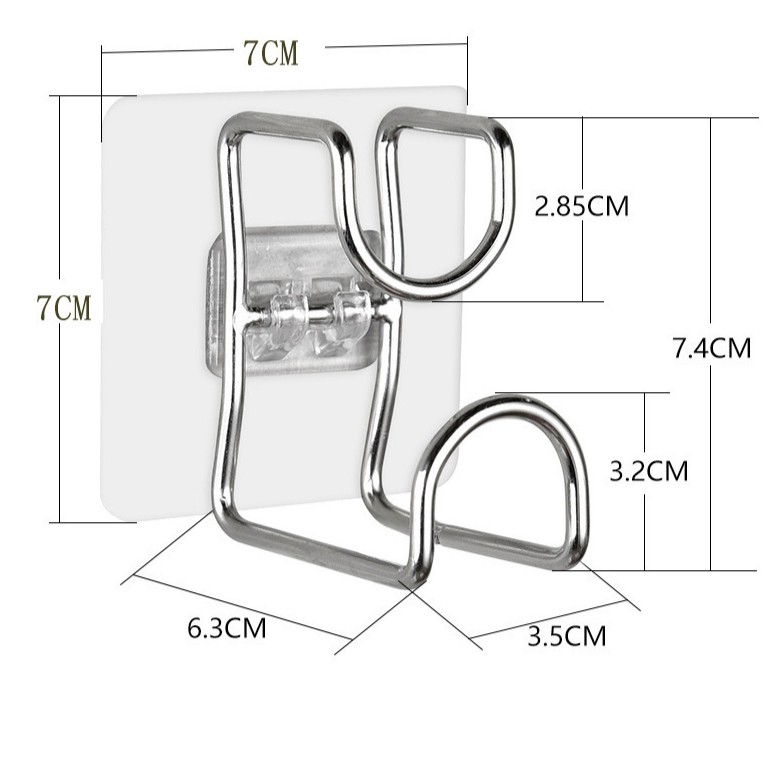 Móc dán tường treo thau chậu và đồ dùng nhà bếp đa năng thân Inox nhỏ gọn bền đẹp