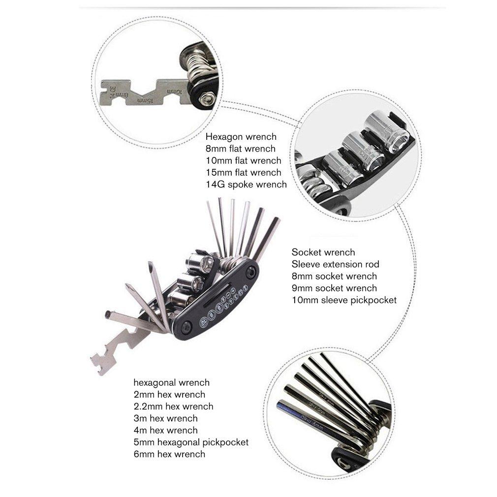 Set dụng cụ sửa chữa xe đạp 16 trong 1 đa năng tiện dụng