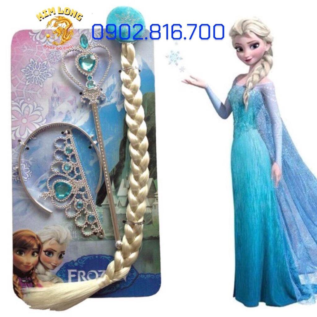 Set phụ kiện vương miện cài tóc cây phép thuật công chúa Elsa nữ hoàng băng giá Frozen cho bé gái