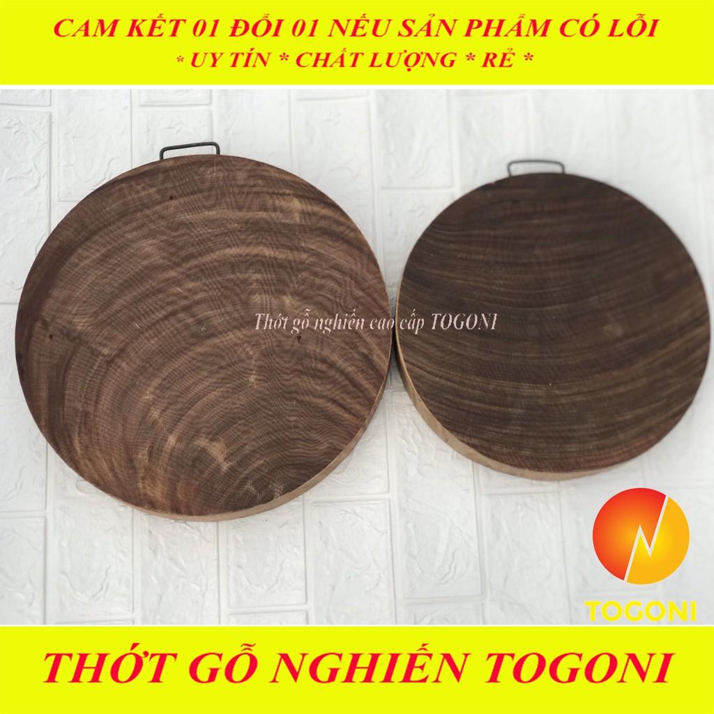 Combo 01 THỚT GỖ NGHIẾN 30cm Togoni cao cấp- Không tâm và 01 THỚT GỖ NGHIẾN cao cấp  24cm dày 2dùng để thái + chặt