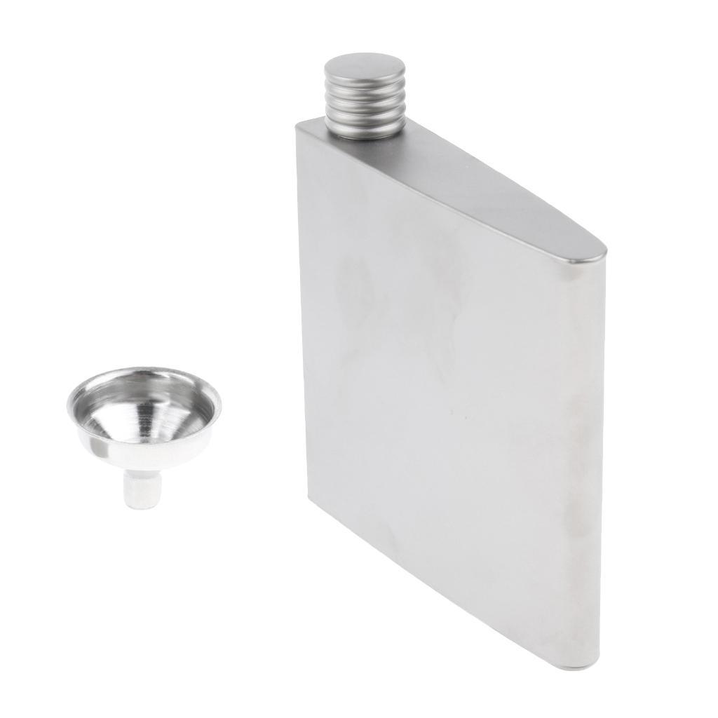 175ml Titanium Pocket Flask Hip Flask Alcohol Drink Flask with Funnel & Carrying Bag