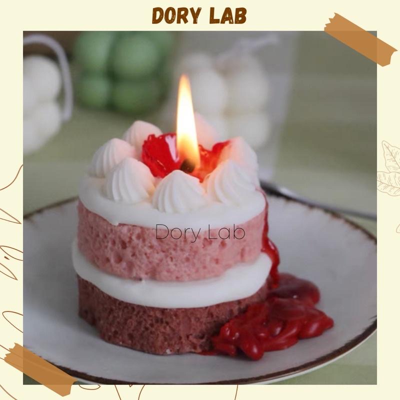 Nến Thơm Bánh Kem Dâu Tây Không Khói, Quà Tặng Ý Nghĩa - Dory Lab