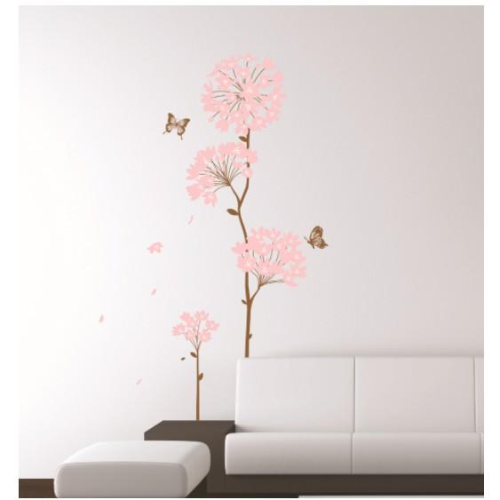 Decal trang trí tường Hoa và bướm xinh