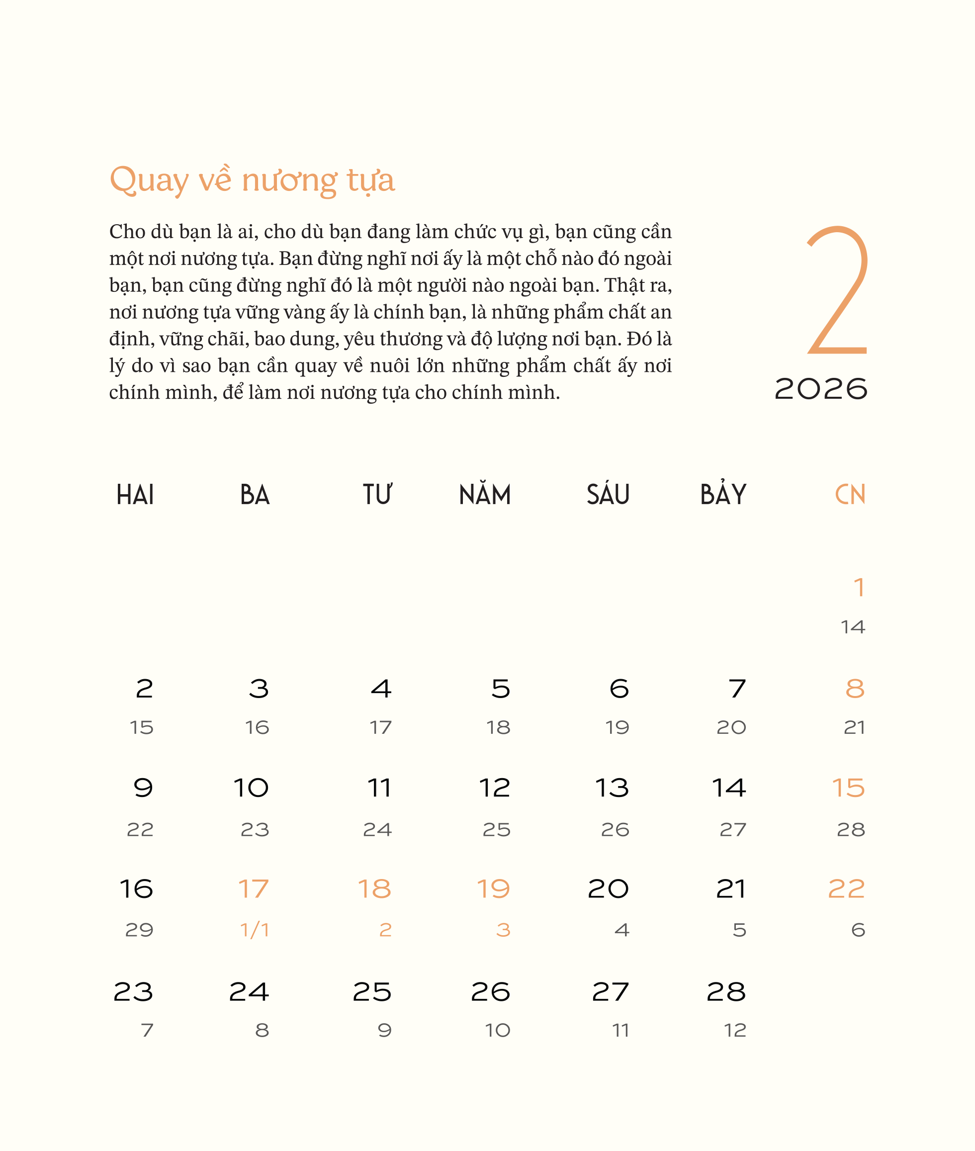 Bộ Lịch Thư Pháp Làng Mai 2026 - Lòng Đất Nở Hoa Trời