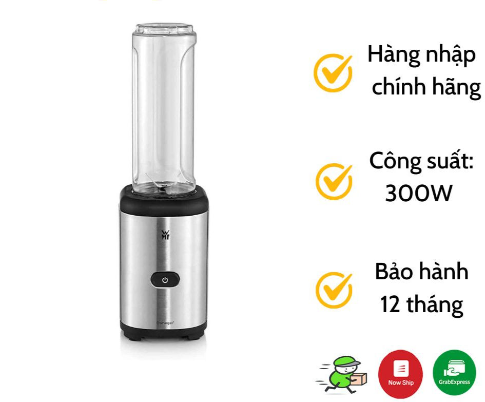 Máy Xay Sinh Tố Cầm Tay Wmf Kult X Mix &amp; Go, Máy Xay Trái Cây, Hoa Quả, Bình Nhựa 0.6L, Tiện Mang Đi Làm, Nhập Đức