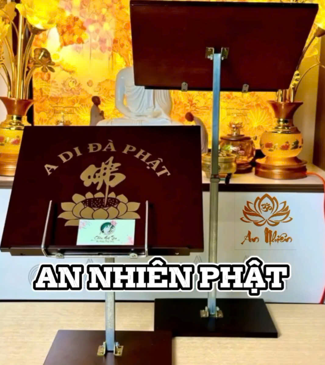 Kệ Đọc Kinh Chế độ nâng hạ Thấp nhất 30cm, Cao nhât  60cm- An Nhiên Phật