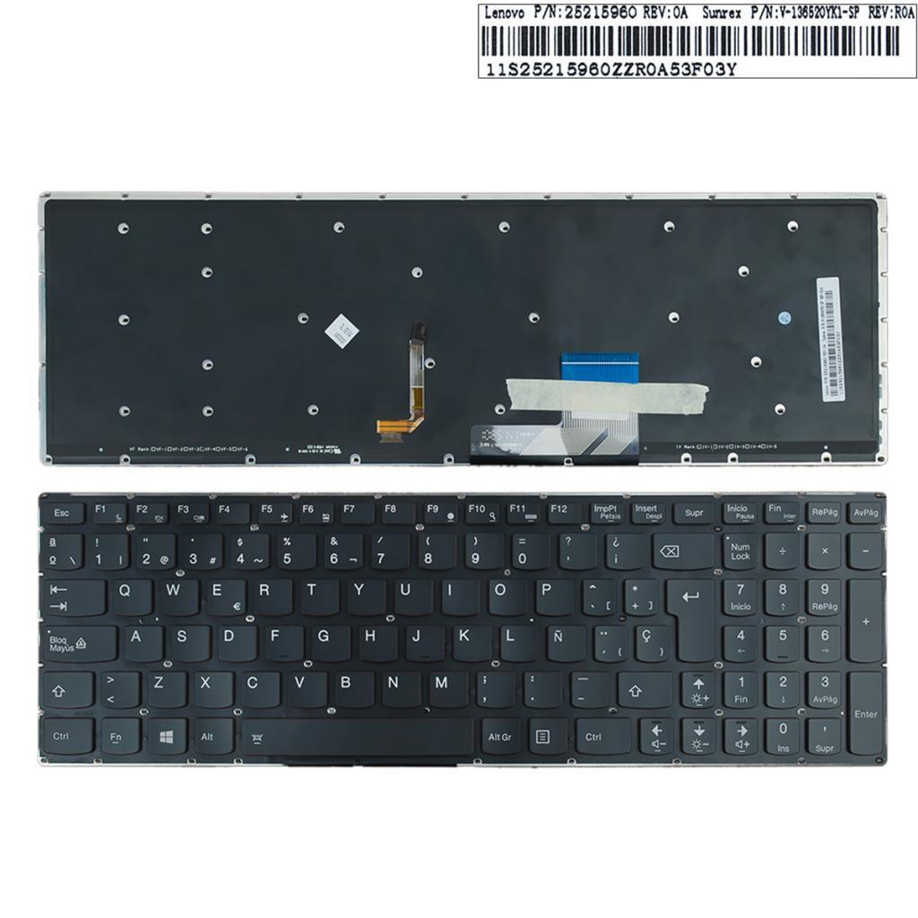 Spanish Español SP Teclado Keyboard Red Backlit for  Y50-70 Laptop