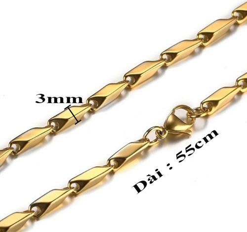 Dây chuyền nam hỏa tiễn 3 ly mạ vàng 24k