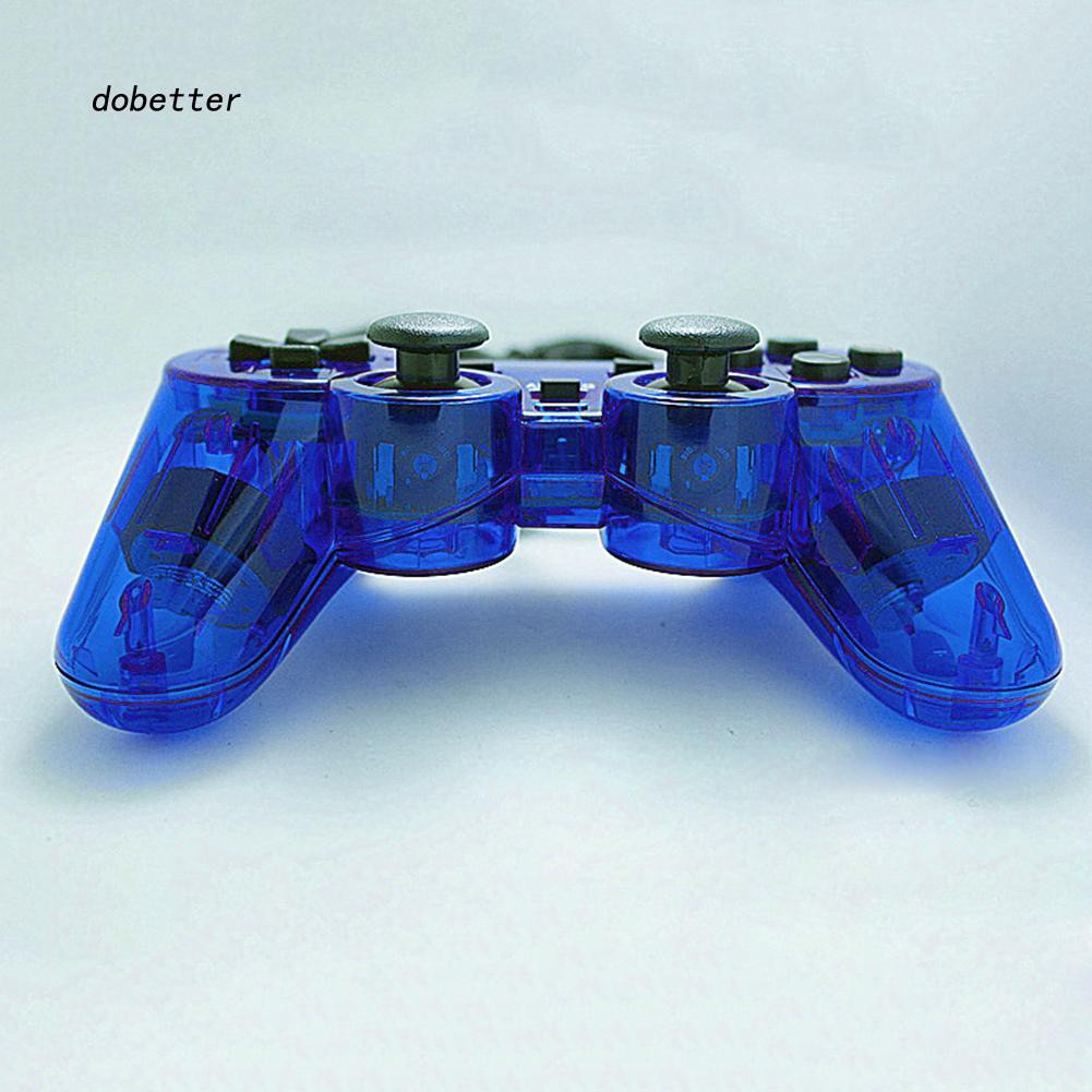 Tay cầm PS2 xanh dương trong suốt có rung PlayStation PC - miếng lót chuột