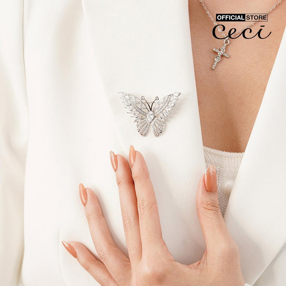 CECI - Ghim cài áo nữ hình cánh bướm đính đá CC5-01000033