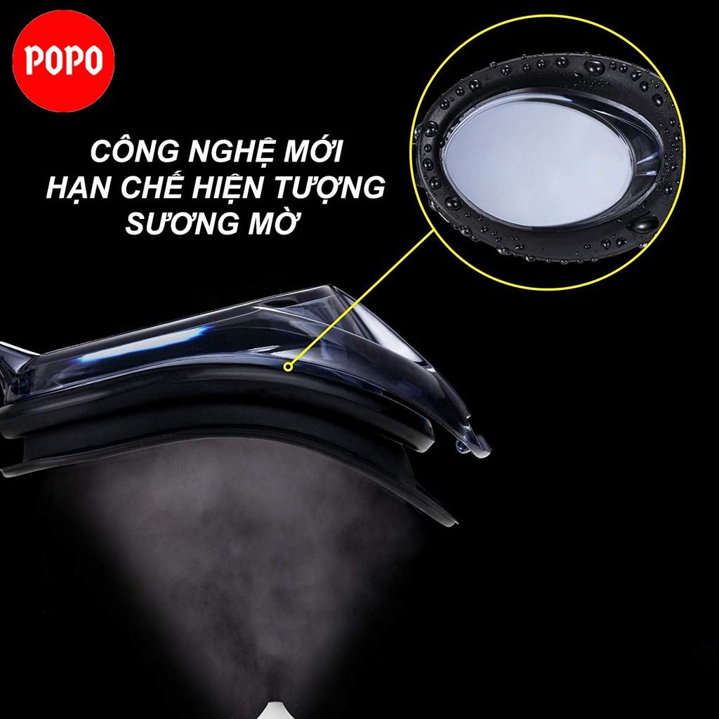 Kính bơi người lớn cho nam nữ POPO 1153 chống tia UV, chống lóa, mắt trong suốt