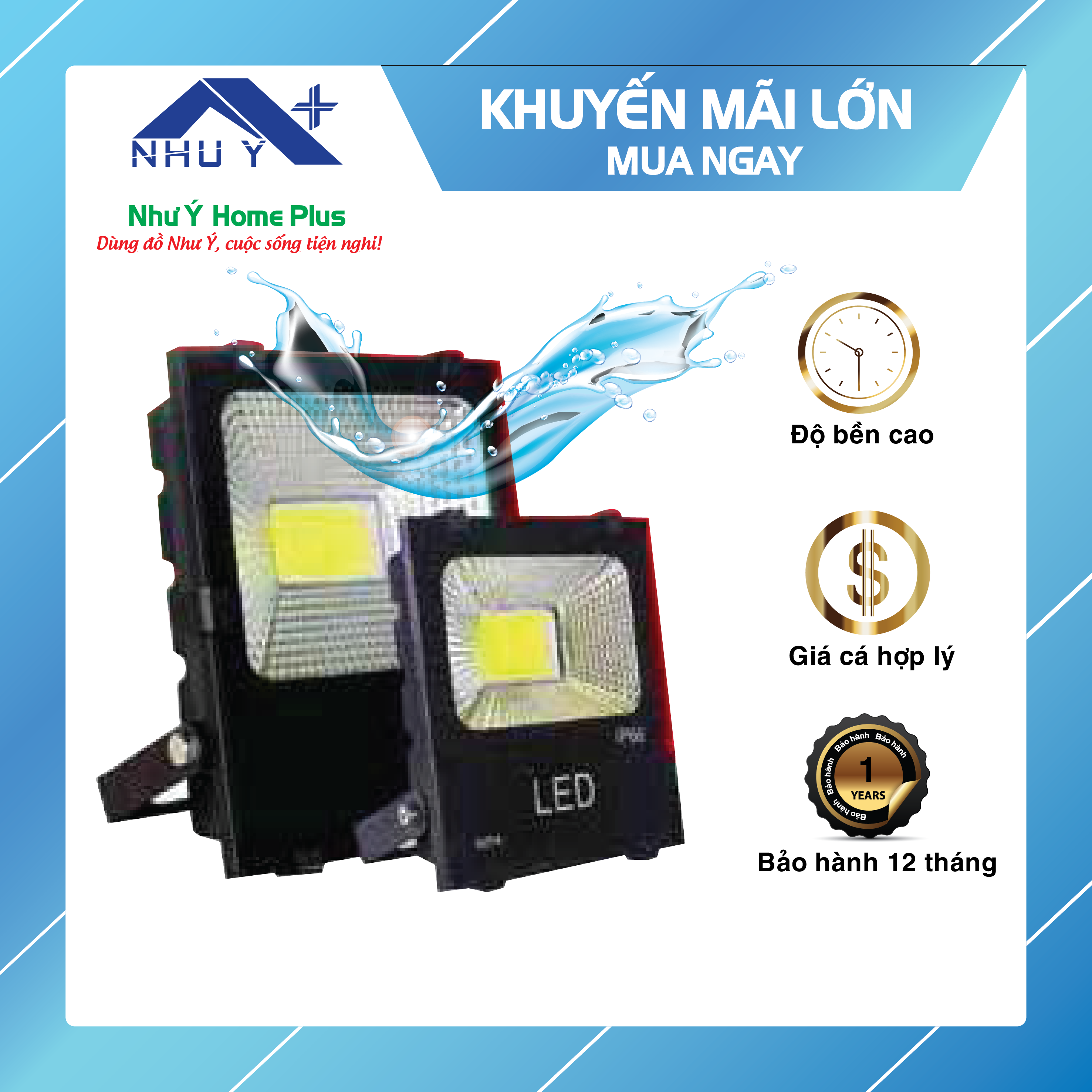 Đèn Pha Led COB 5054 - 10W, 20W, 30W, 50W, 100W, 150W, 200W