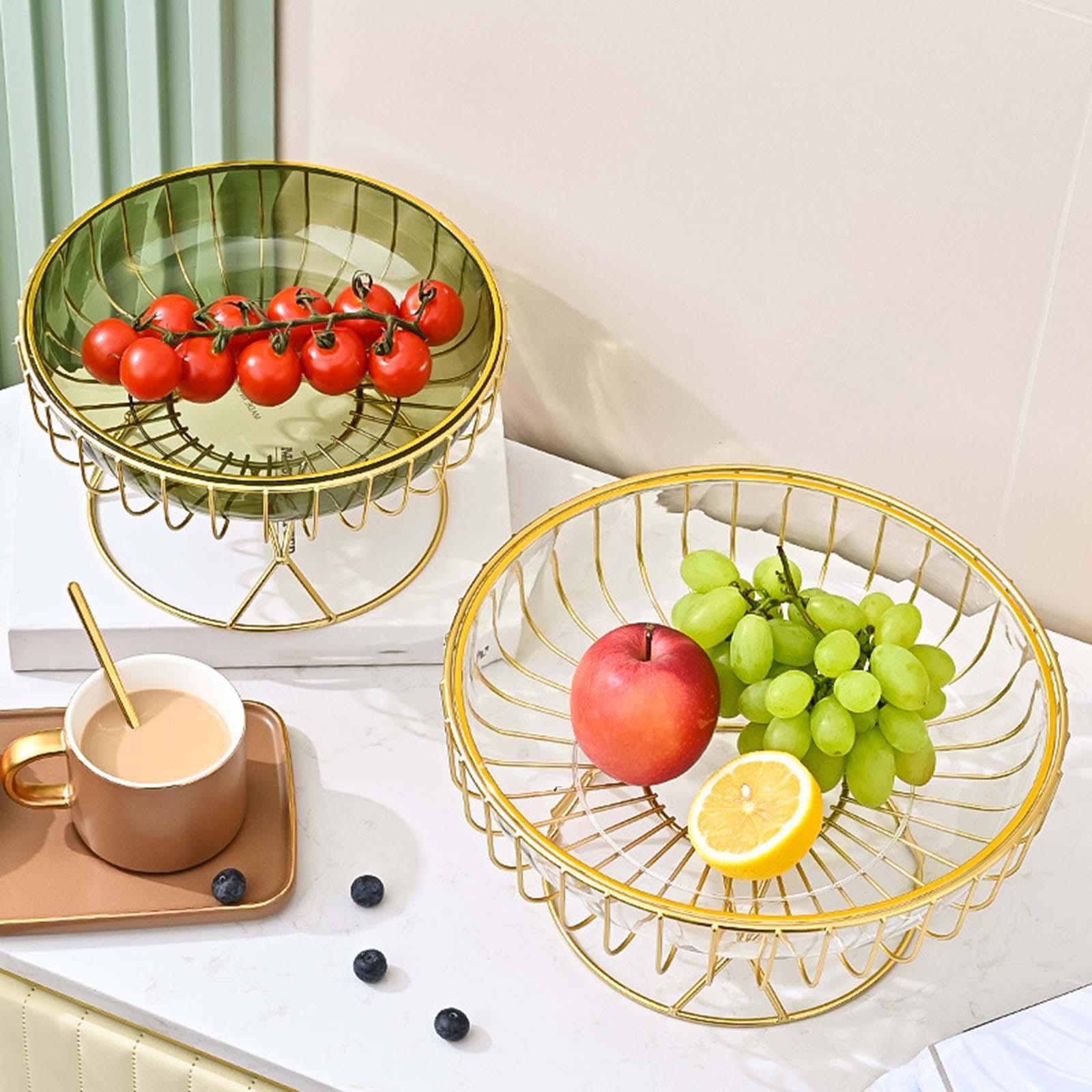 Metal Wire Fruit Storage Basket Snack Vegetables Serving Bowl Basket Holder Fruit Bowl for Table Centerpiece Kitchen Tabletop