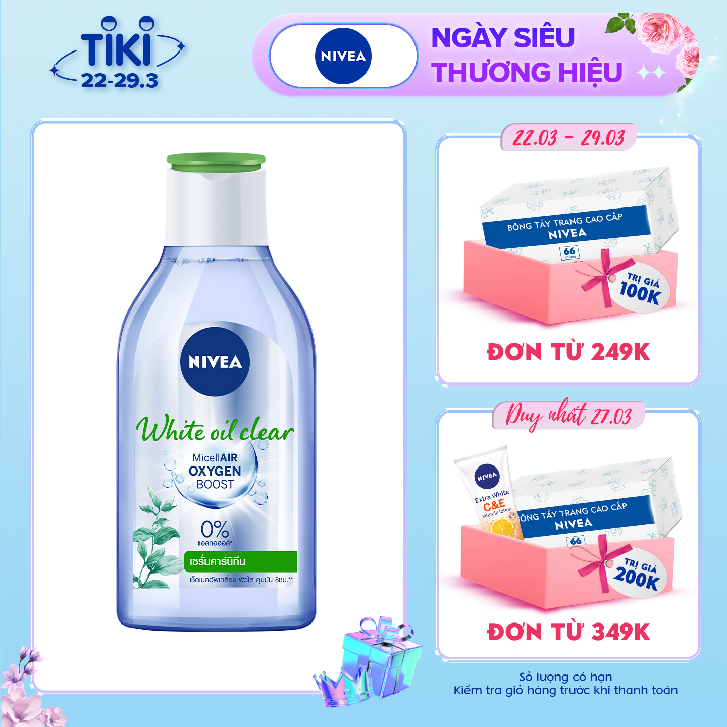 Nước Tẩy Trang Nivea Kiểm Soát Nhờn White Oil Clear Micellar Water (400Ml) - 84212