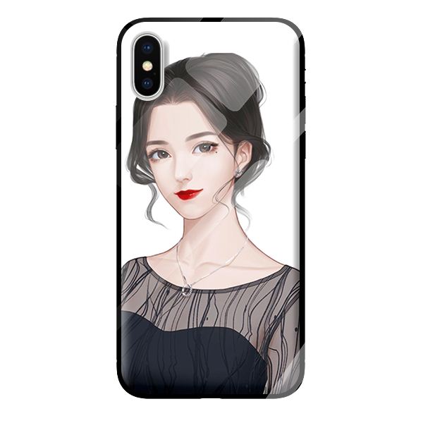 Ốp lưng kính cường lực cho iPhone X Girl 219 - Hàng chính hãng