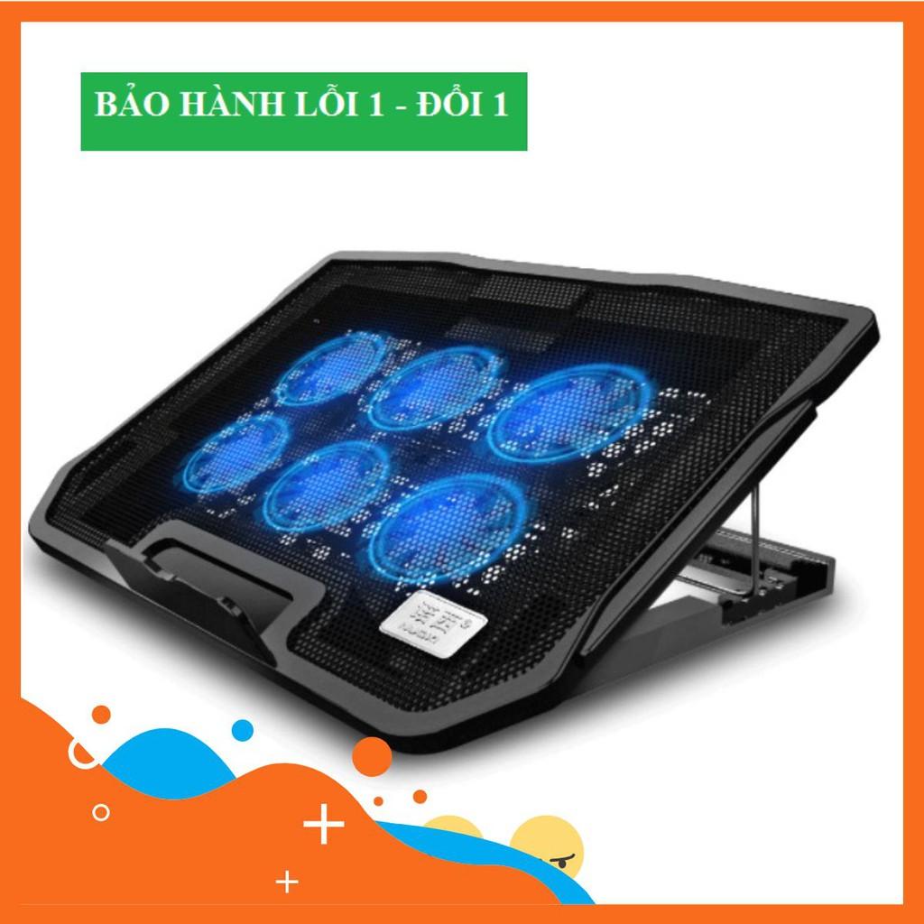 Đế Tản Nhiệt Nuoxi H9 Cho Laptop, Macbook Với 2 Cổng USB 6 Cánh Quạt Tản Nhiệt Êm Ái