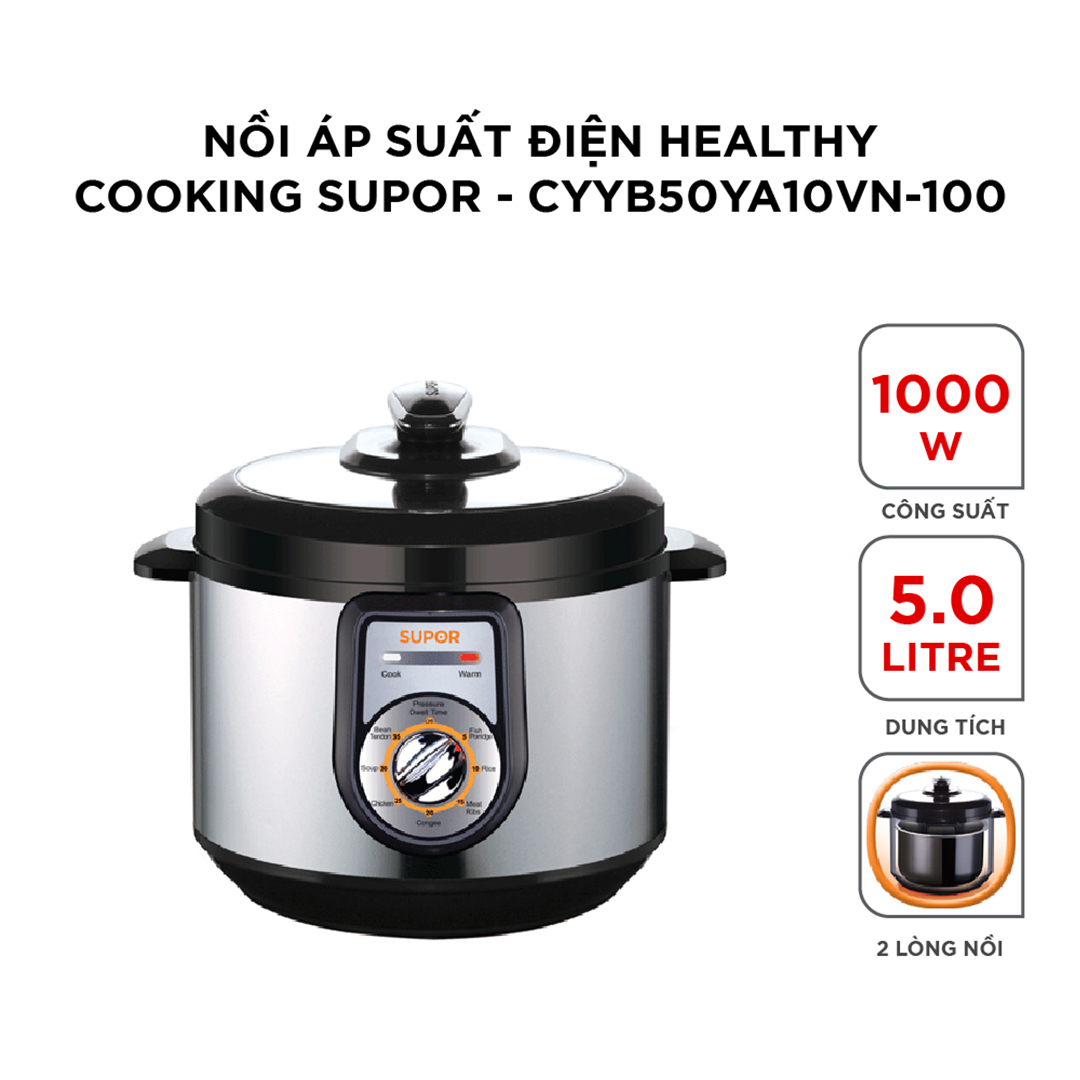 (HÀNG CHÍNH HÃNG) Nồi áp suất điện Supor CYYB50YA10VN-100