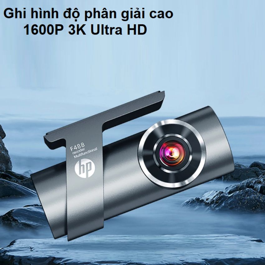 Camera hành trình ô tô độ phân giải 2K Ultra HD, Wifi thương hiệu Mỹ cao cấp HP F488W - Hàng Nhập Khẩu