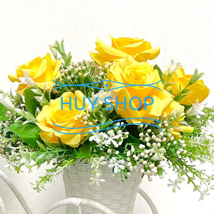 Xe đạp mây Hoa HỒNG  vải cao cấp trang trí nhà cửa