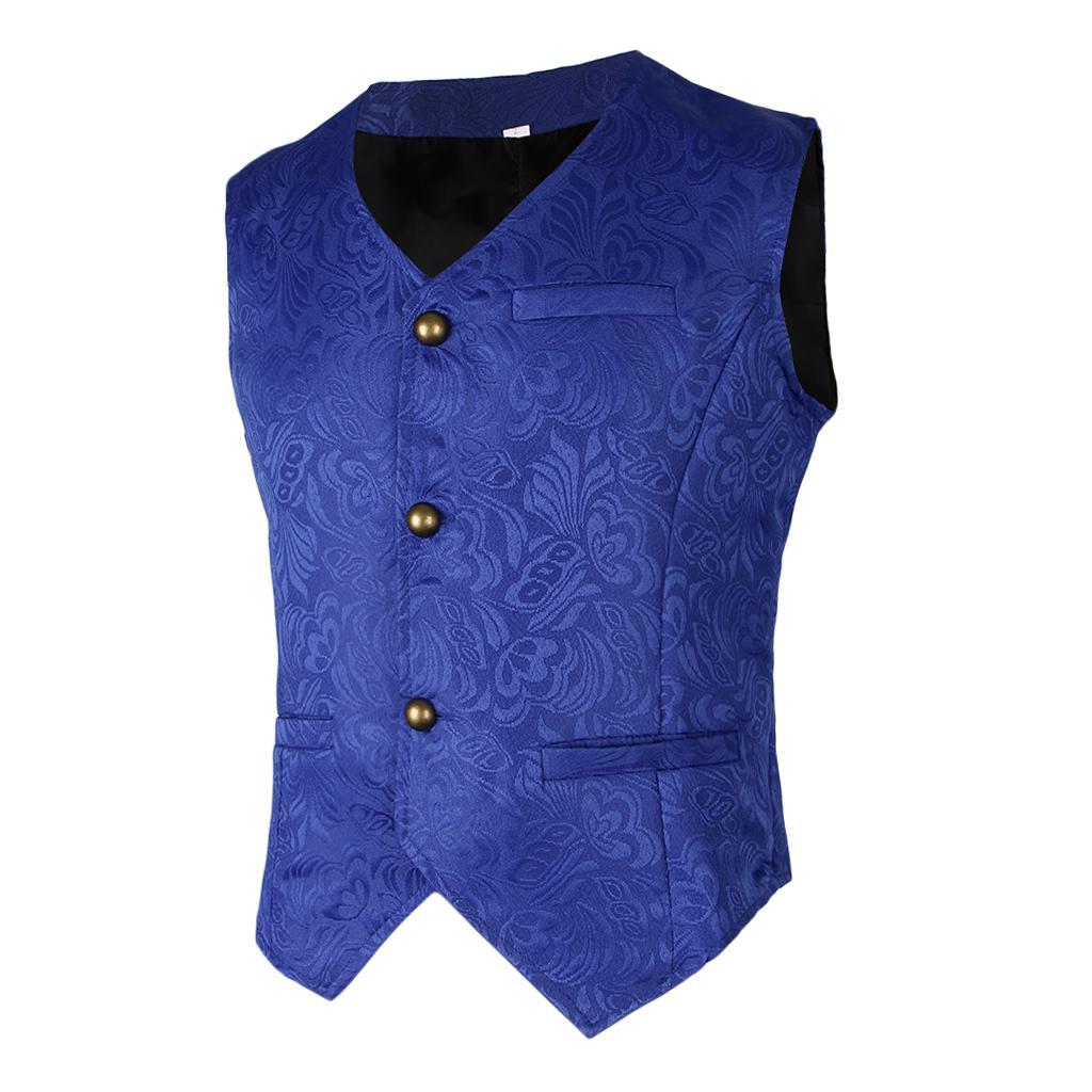 Men's Medieval Jacquard Waistcoat Steampunk Slim Fit Dress Vest