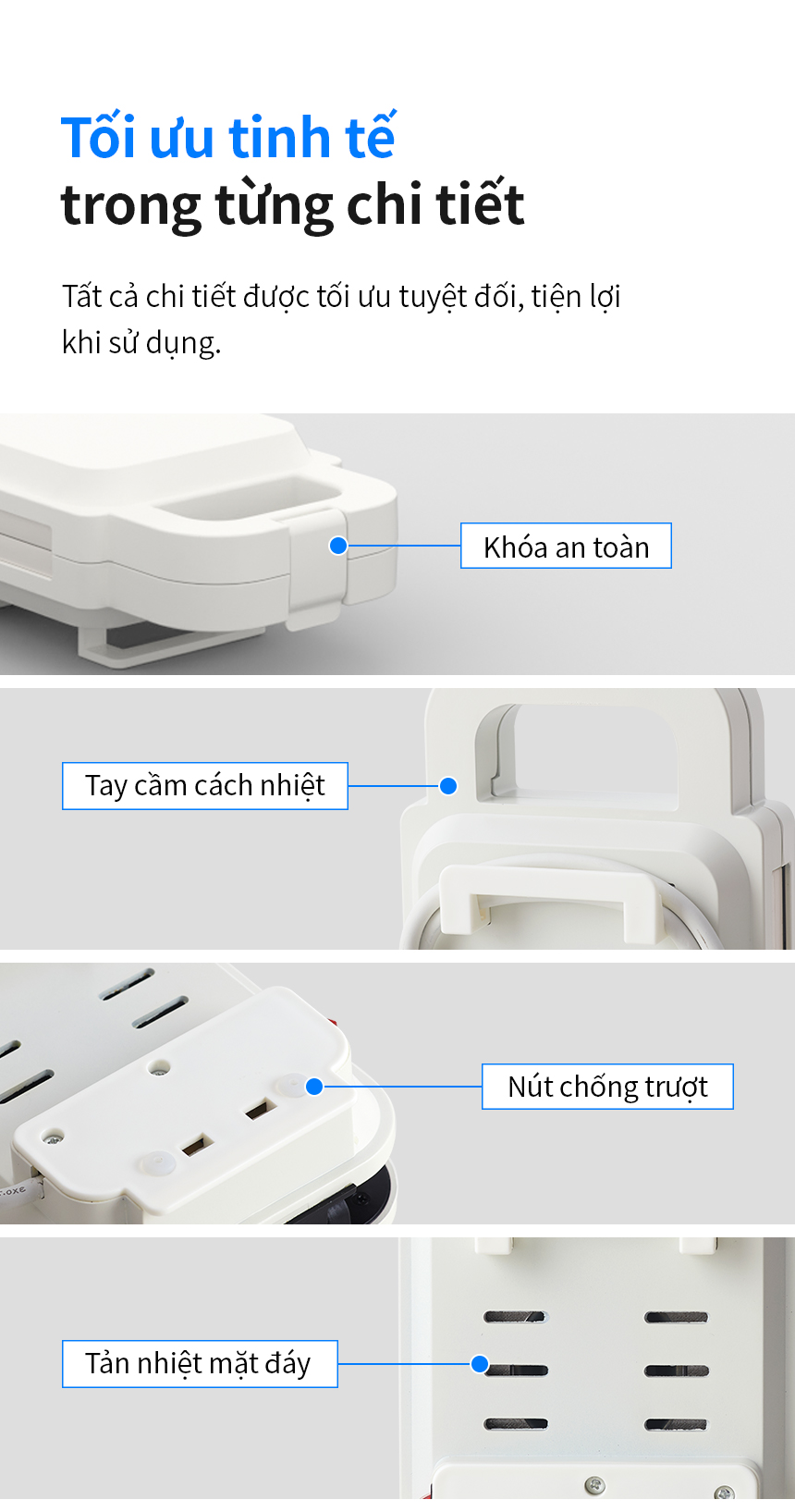 Máy kẹp nướng bánh LocknLock EJB126IVY - Hàng Chính Hãng